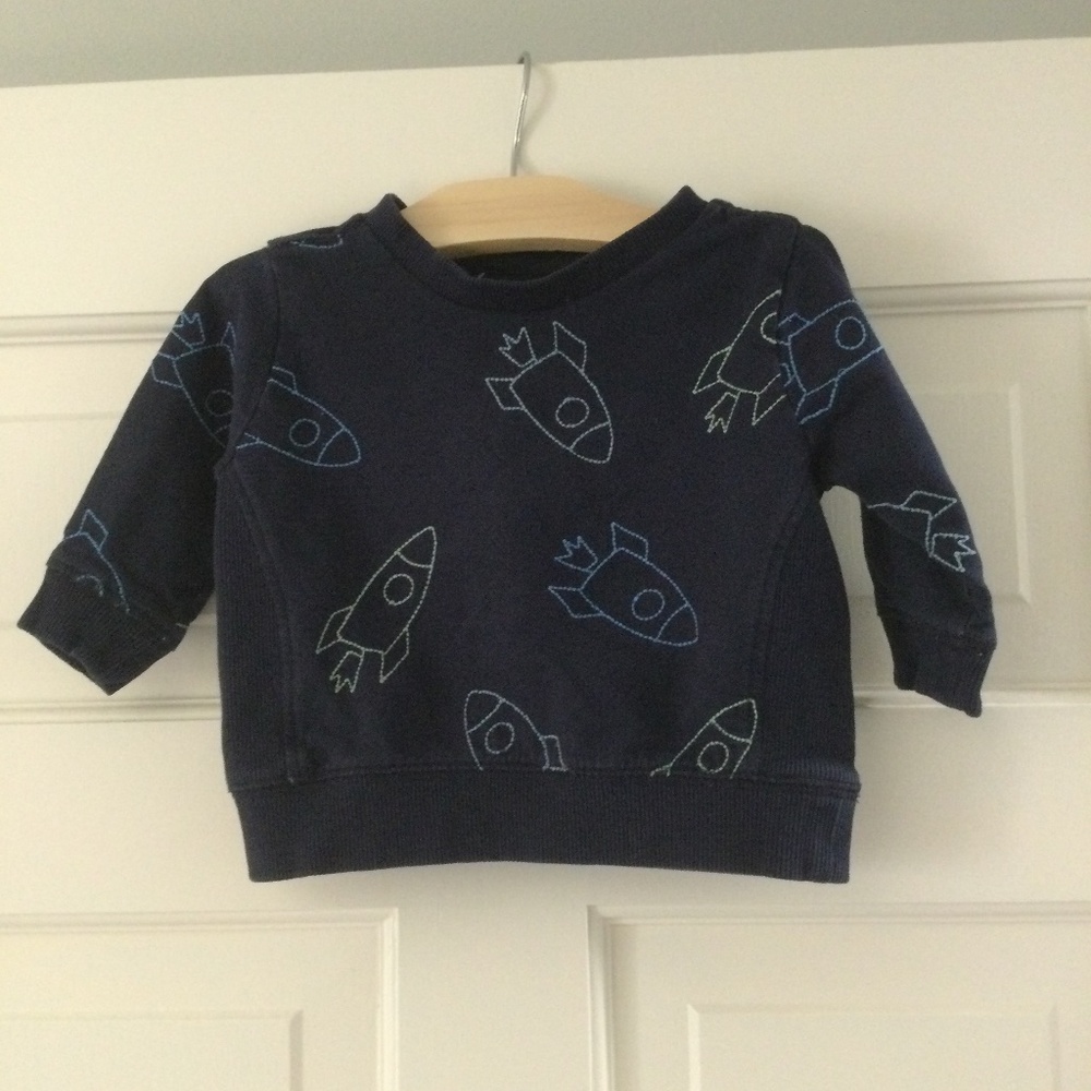 Gymboree Blue Spaceship Sweatshirt (3-6 months)